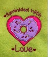 Sprinkled with Love Applique Heart Donut