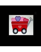 Wagon of Hearts Applique