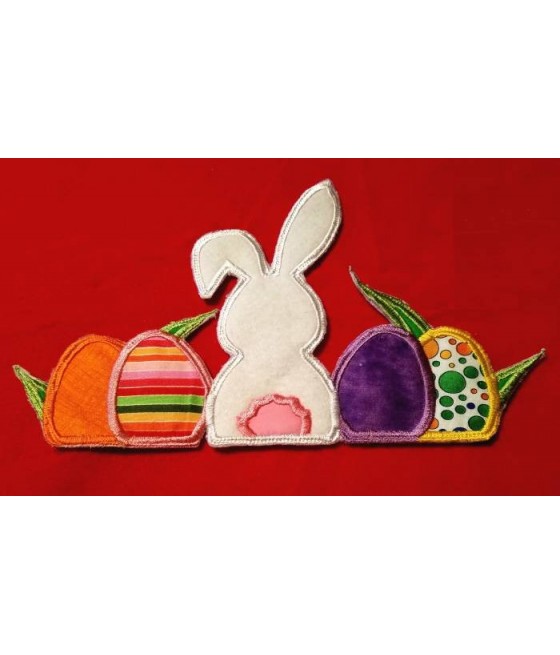 In Hoop Bunny And Eggs for Interchangeable Truck Door Hanger
