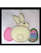 Bunny Back with Eggs Applique