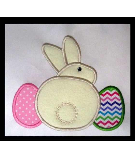 Bunny Back with Eggs Applique