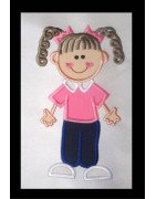 NNKids Pigtails Girl Applique