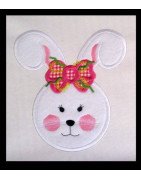 Applique Sweet Bunny Face Girl