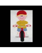 NNKids Applique Boy Riding Bike