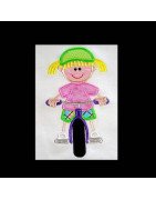 NNKids Applique Girl Riding Bike