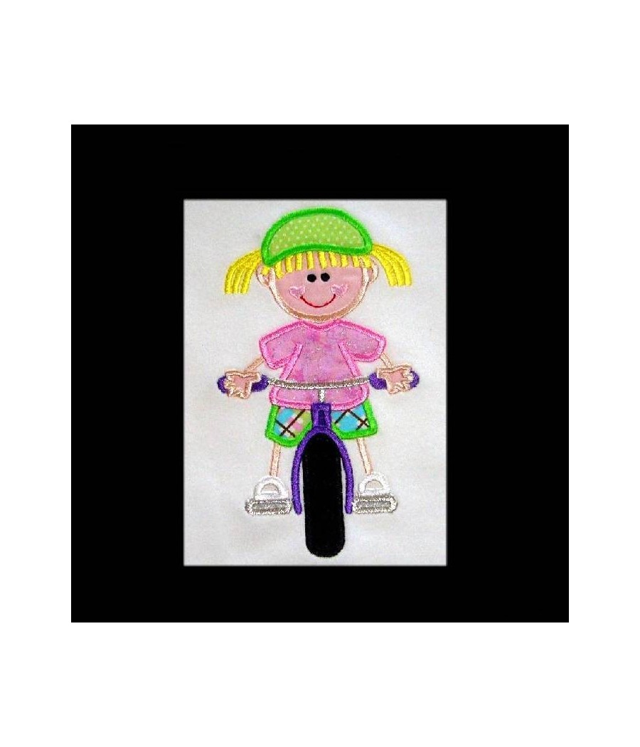 NNKids Applique Girl Riding Bike