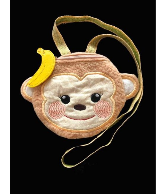 In Hoop Little Monkey Purse or Zipper Bag