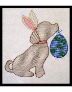 Puppy with Egg Line Art