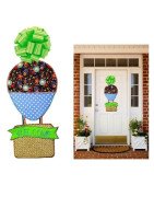 In Hoop Welcome Air Balloon Door Hanger