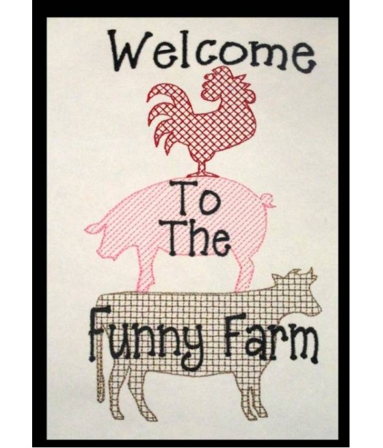 Funny Farm Line Art