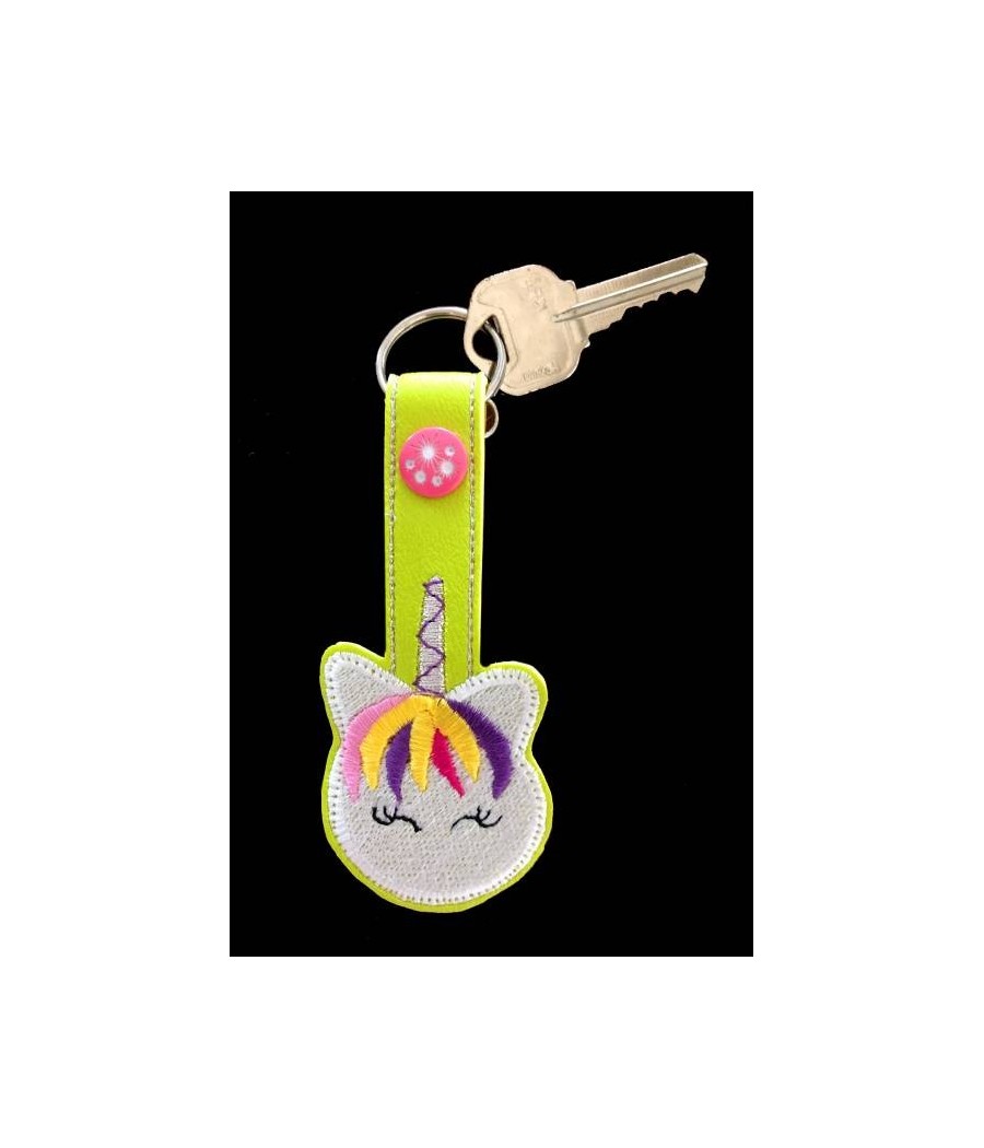 In Hoop Unicorn Key Fob