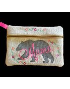 In Hoop Mama Bear Fully Lined Zipper Bag