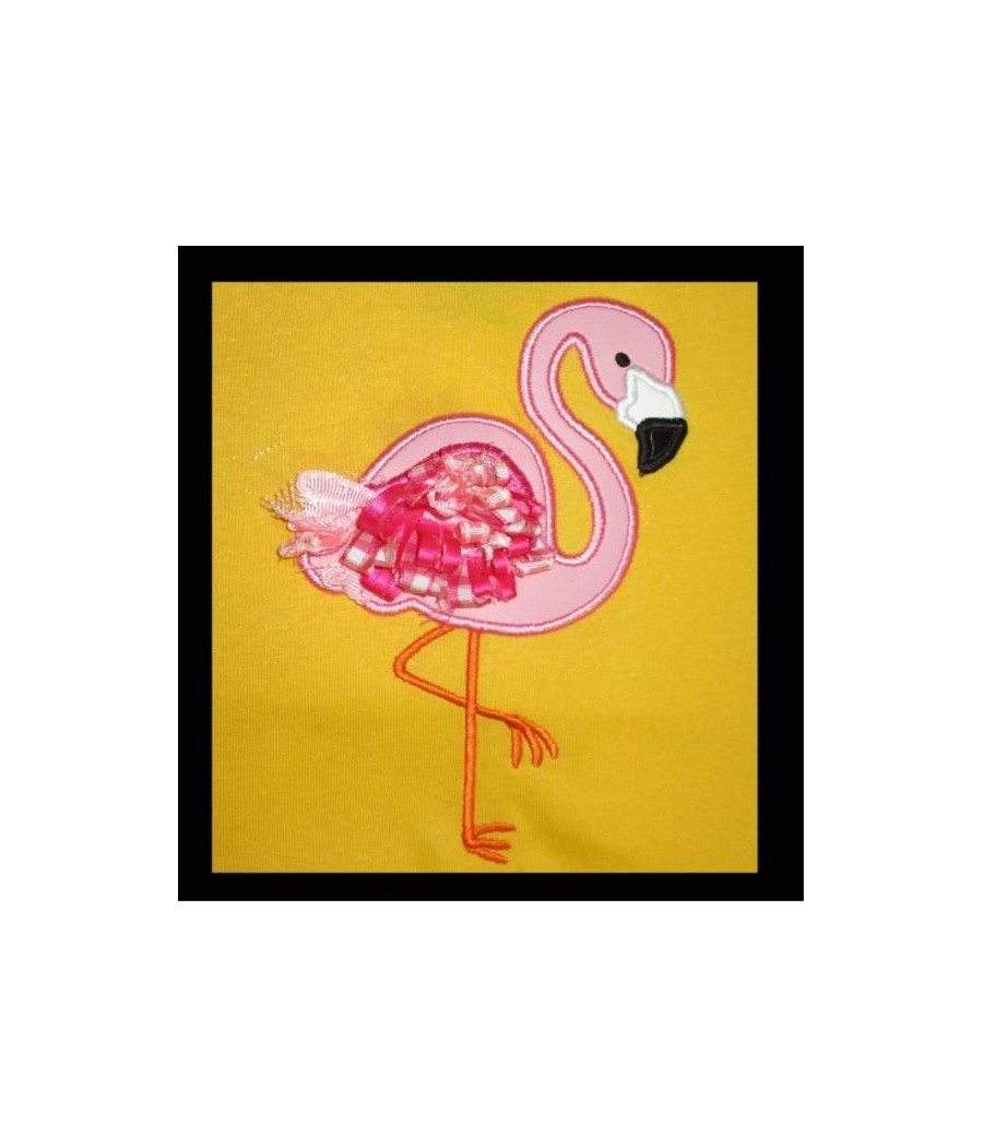 In Hoop Flamingo Ribbon Design