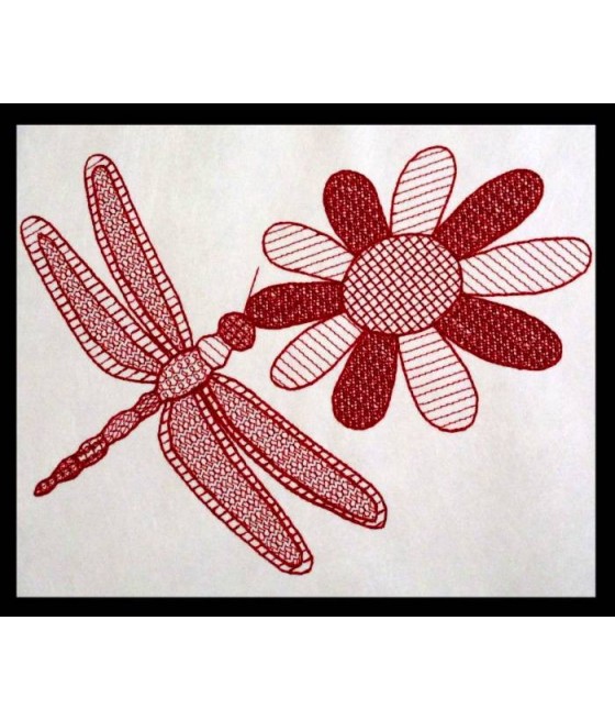 Mandala Dragonfly with Flower