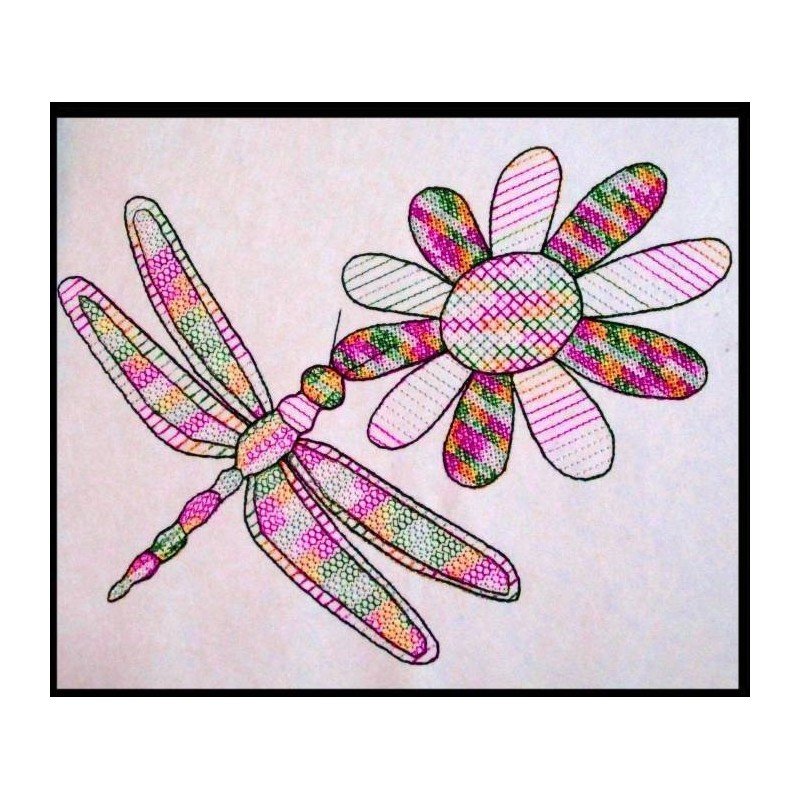 Mandala Dragonfly with Flower
