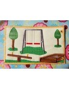 Playroom and Backyard Page for Flat Doll Carry Case
