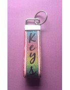 In Hoop Vinyl Heart Zipper Bag with Zipper Pull and Key Fob