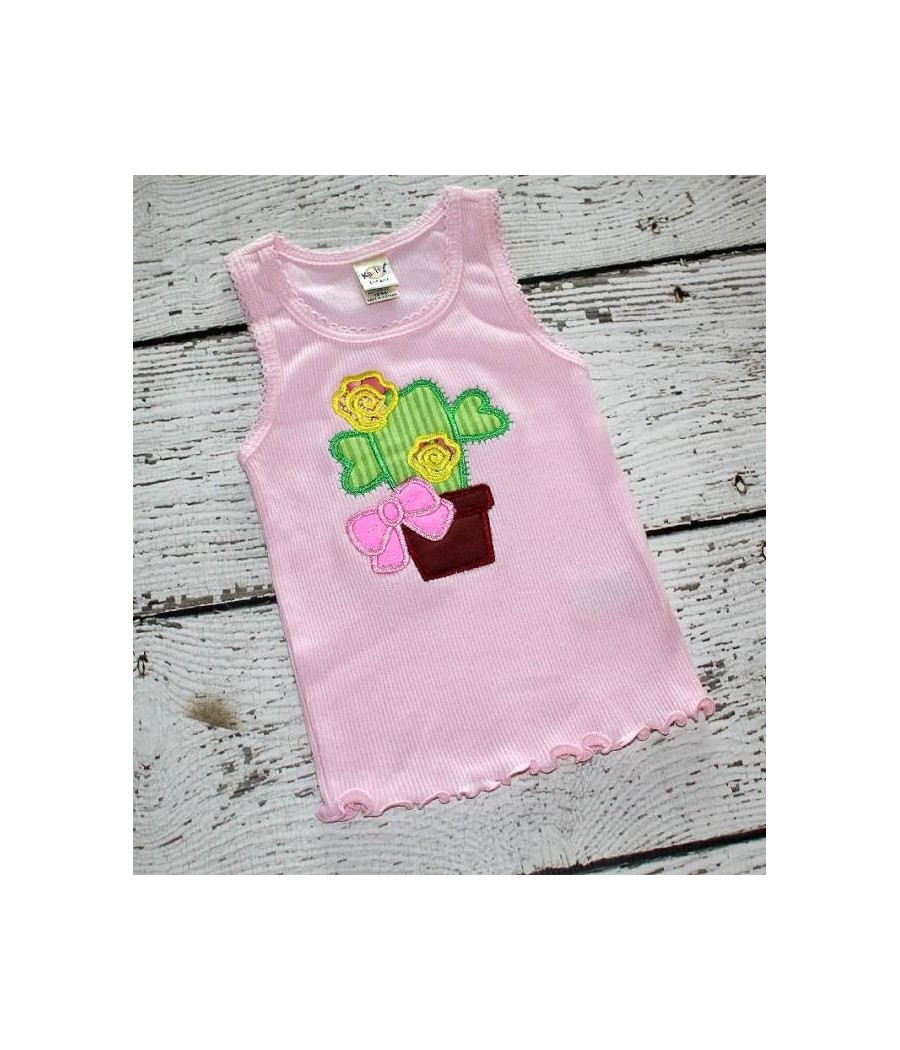 Applique Cactus with a Bow