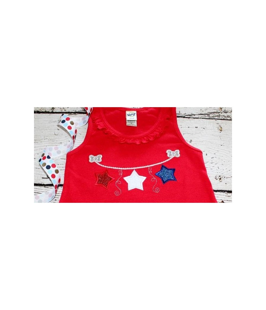 Three Hanging Stars Applique