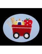 School Wagon Applique