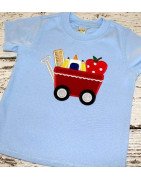 School Wagon Applique