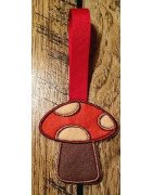 In Hoop Woodland Animals Raccoon and Mushroom Banner