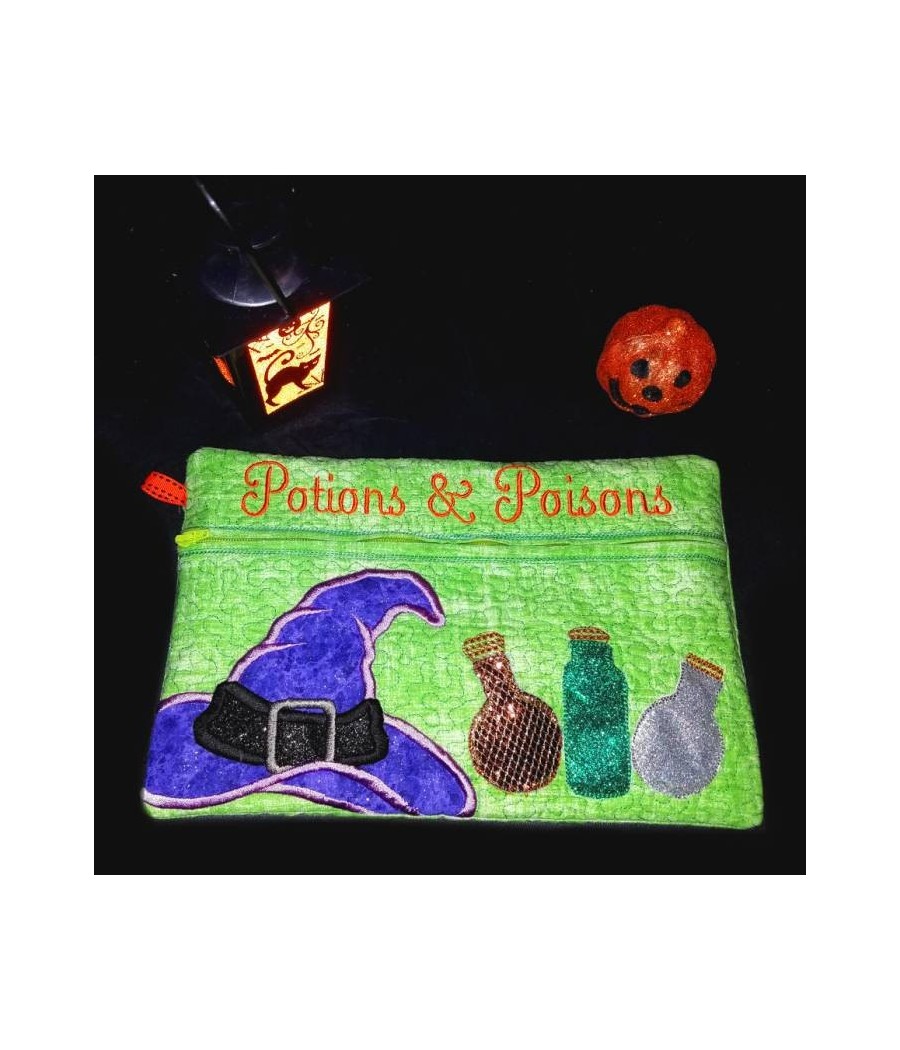 In Hoop Fully Lined Potions and Poisons Zipper Bag 