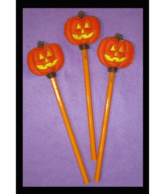 In Hoop Pumpkin Pencil Toppers