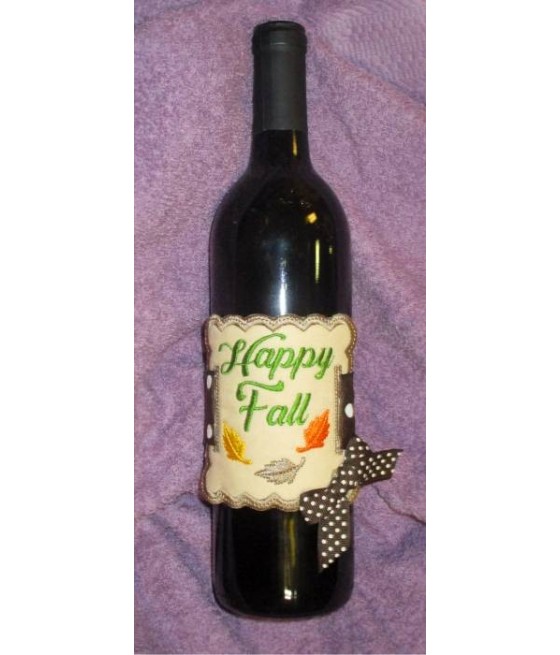 In Hoop Happy Fall Wine Label