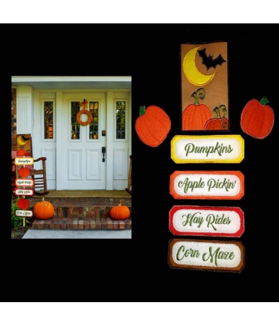 In Hoop Fall Pumpkin Yard Sign