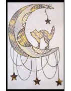 Mandala Cat and Moon