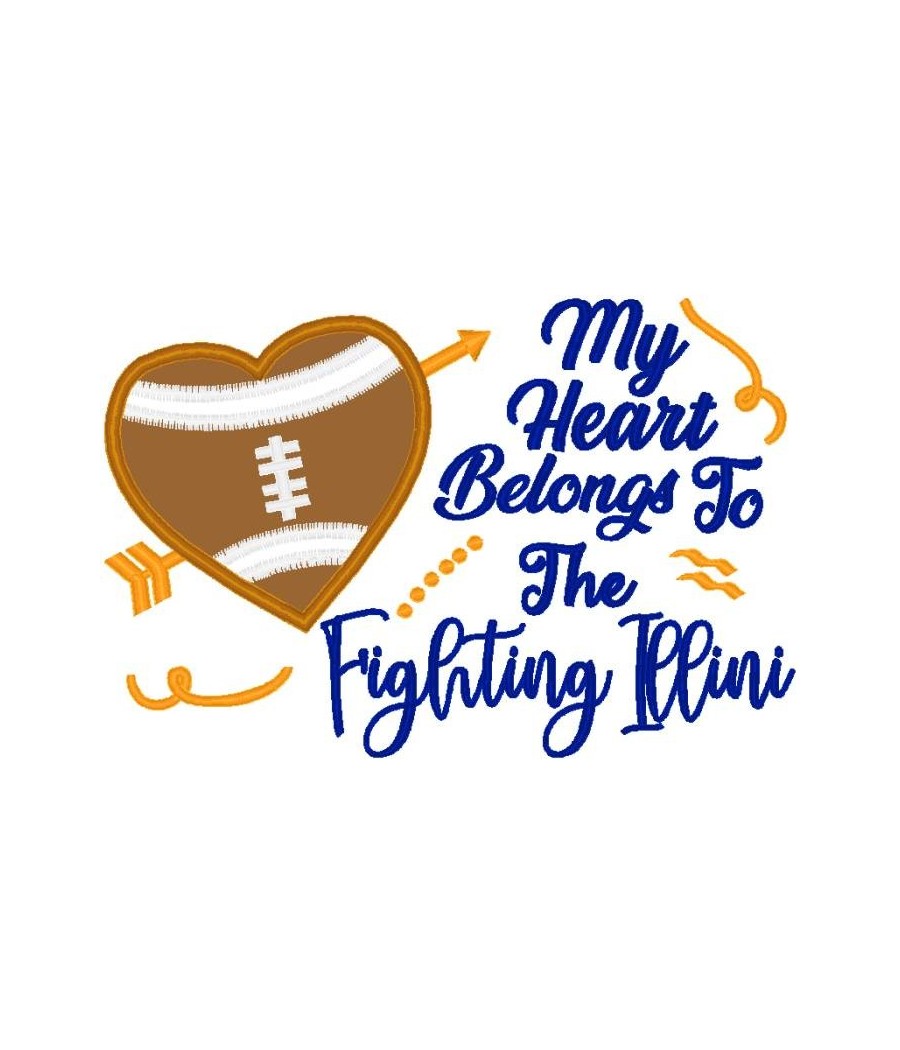 Fighting Illini Heart Design