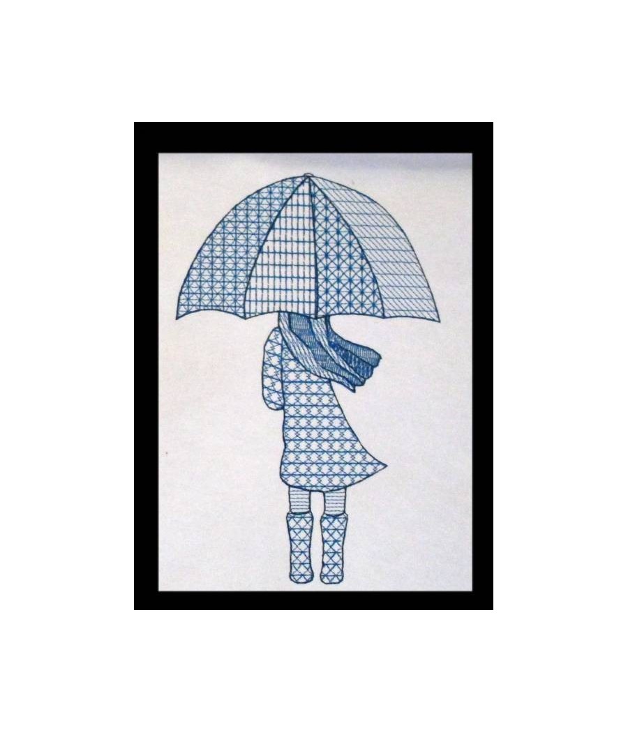 Premium Vector | Cute umbrella girl hand drawing
