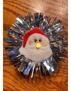 In Hoop Tealight Brooch Pin Santa Head