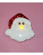 In Hoop Tealight Brooch Pin Santa Head