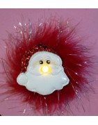 In Hoop Tealight Brooch Pin Santa Head