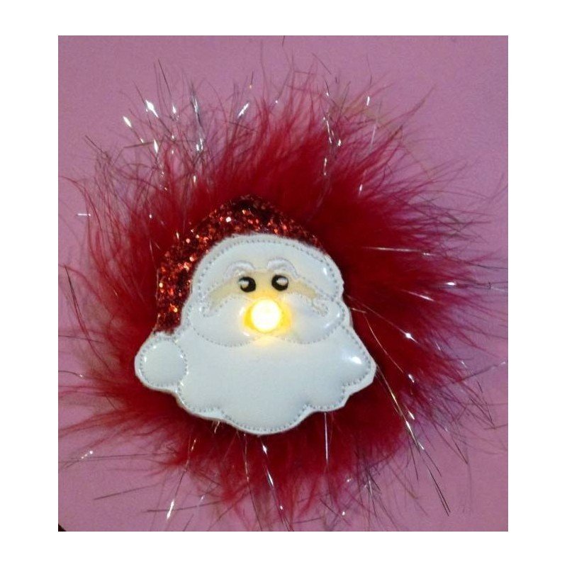 In Hoop Tealight Brooch Pin Santa Head