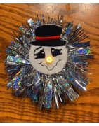 In Hoop Tealight Brooch Pin Snowman Head