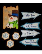 In Hoop Snowman Snowflakes Yard Sign