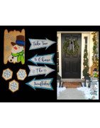 In Hoop Snowman Snowflakes Yard Sign