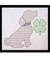 Puppy with Shamrock Line Art