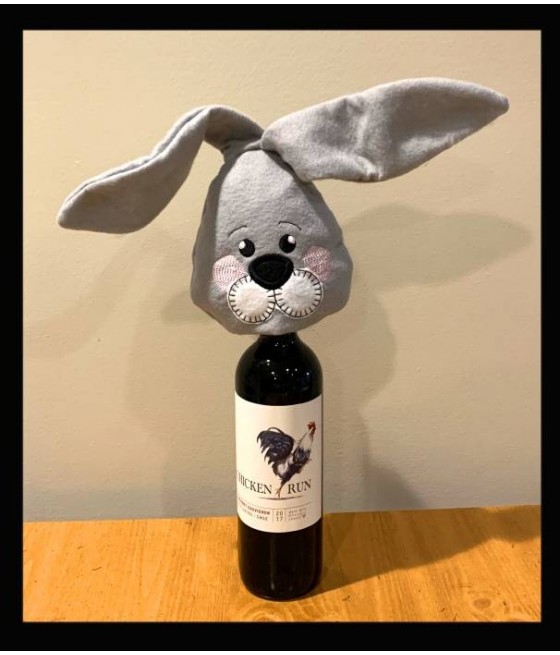 In Hoop Bunny Wine Bottle Topper