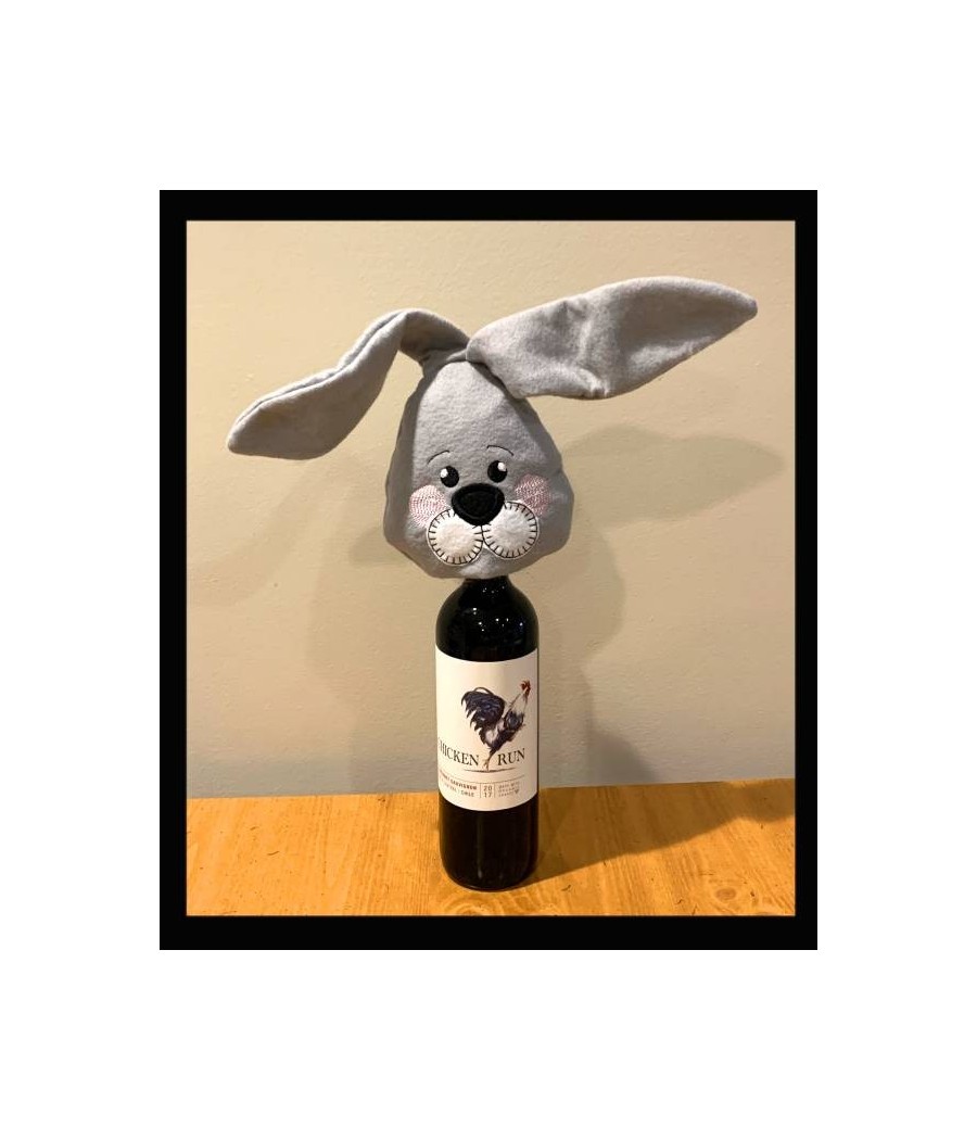 In Hoop Bunny Wine Bottle Topper
