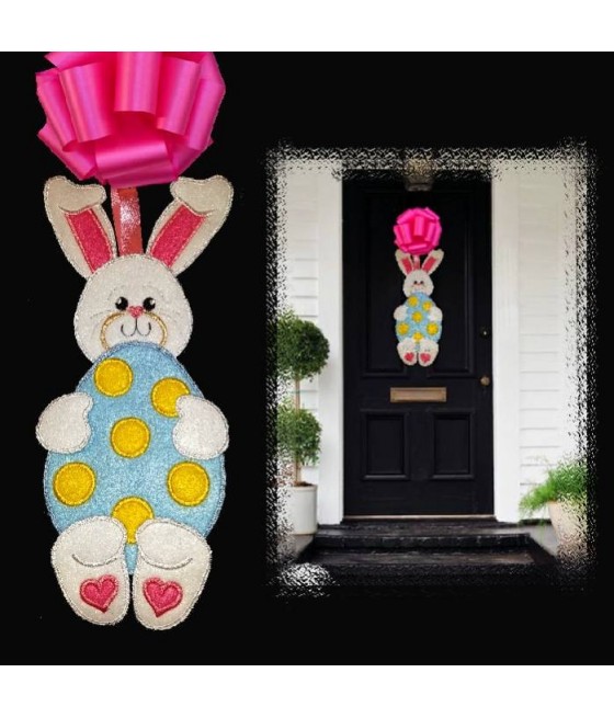 In Hoop Bunny Egg Door Hanger 