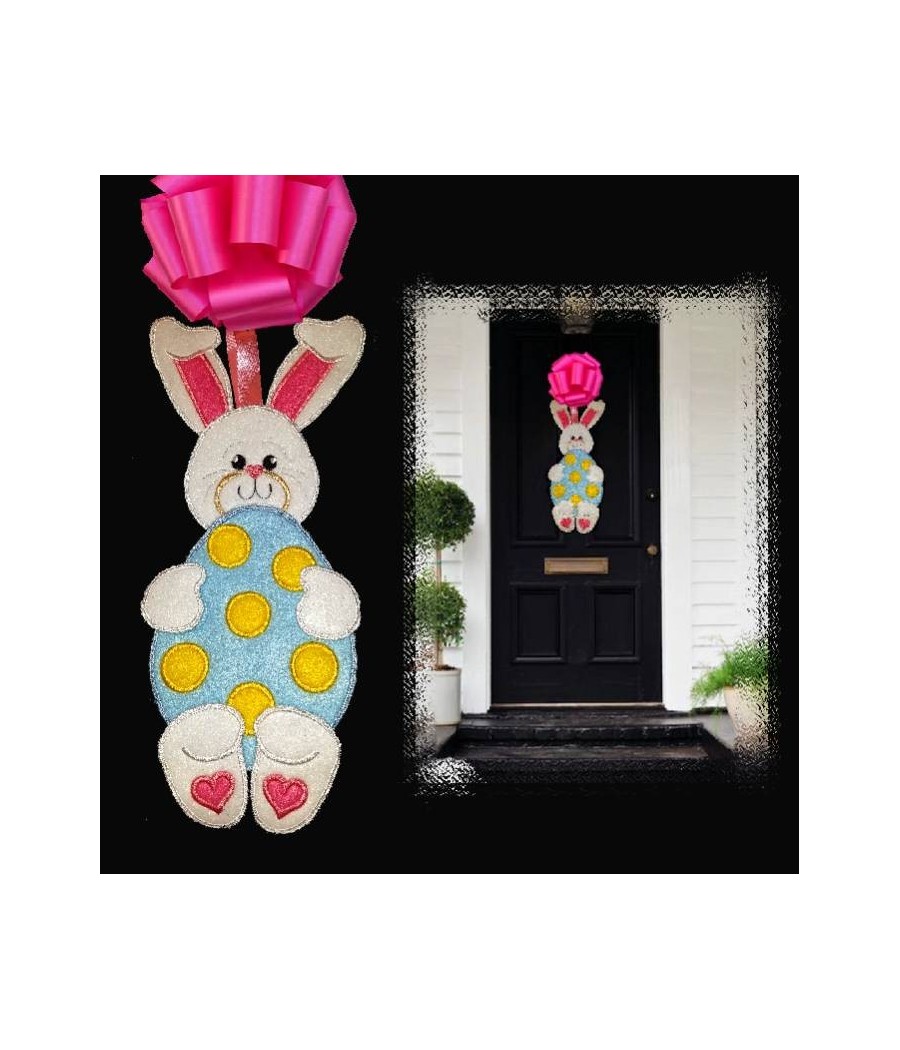 In Hoop Bunny Egg Door Hanger 