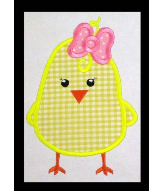 Cute Applique Baby Girl Chick