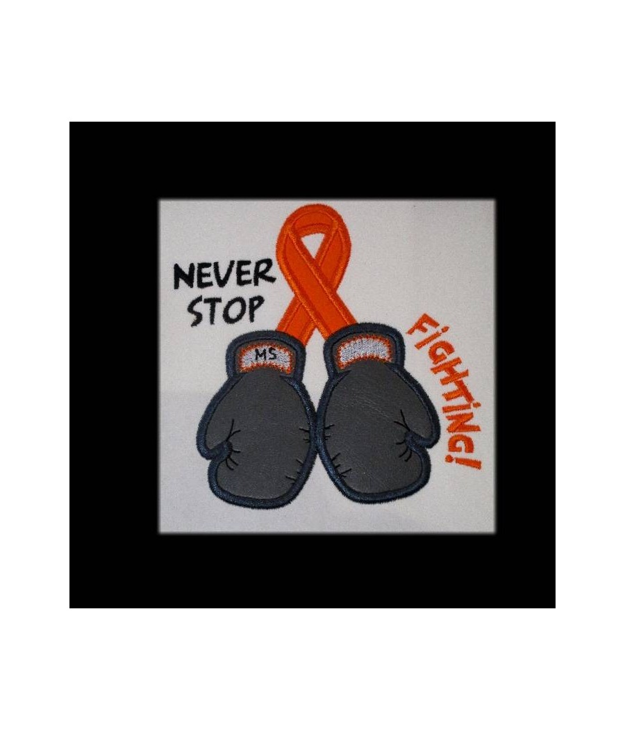 Never Stop Boxing Gloves Applique