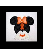 Girl Mouse Awareness Ribbon Applique 