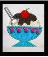 In Hoop Pom Pom Ice Cream Sundae Applique