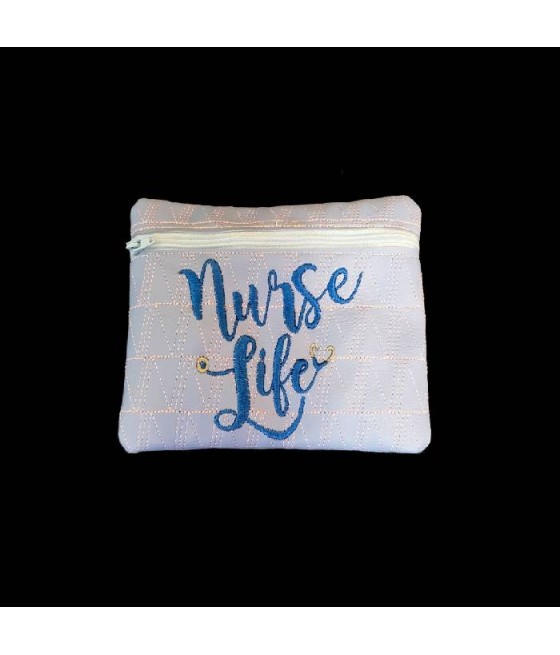 In Hoop Vinyl Nurse Life Zipper Tote
